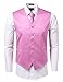 Mens 3 Pieces Solid Tuxedo Vest NeckTie and Handkerchief Set(28 Colors, XS-4XL)