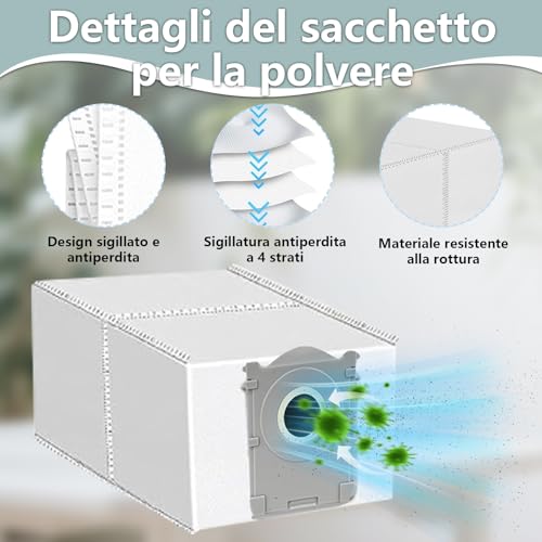 24 Pieces Accessories for Ecovacs Deebot T80 Omni/T80/X8 Pro Omni/X8 Omni, 2 Main Brushes, 2 Mop Cleaning Rollers, 6 Filters, 6 Dust Bags, 6 Side Brushes, 2 Cleaning Tools