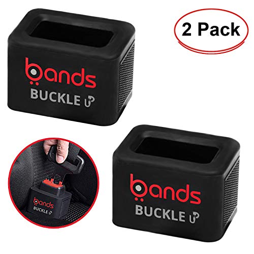 Bands 2 Pack Car Seat Belt Buckle Holder Easy Installation Toddler Booster Seat Helper Keeps Receiver Upright for Kids,Adults, and The Elderly for Arthritis Special Needs Fits Most Vehicles