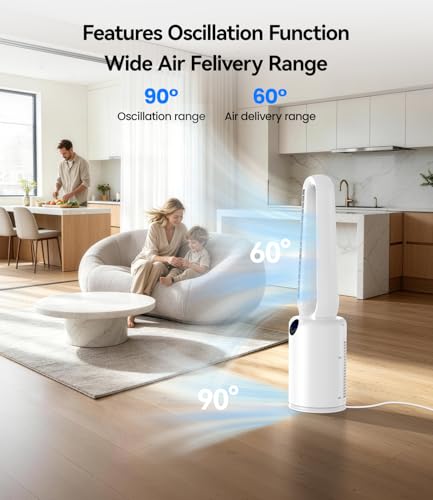 88cm 24 Speed Fan with Filter, 90° Oscillation, Timer 12h, Remote Control 5 m, Quiet - for Room, Office, Living Room