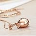 NEOGLORY Angle Rose Gold Teardrop Crystal Jewelry Set, Pendant Necklace, Earrings,18