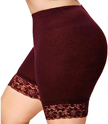 Womens Plus Size Lace Shorts Elastic Sports Pants Leggings Muranba