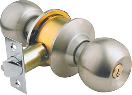 Yale Round Door Lock - Cylindrical Lock With Key - CN5127 US32D