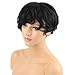 Dreambeauty Brazilian Full Human Hair Short Wigs for Black Women Pretty Wave Natural Black Color