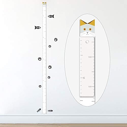 Height Chart for Kids Growth Chart Ruler Wall Decor for Measuring Kids Boys Girls, White (Large 83''x1.97'' with Cartoon)