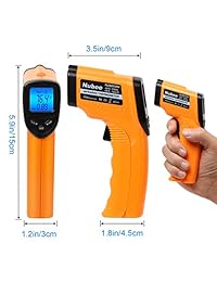 Nubee 8380H termómetro infrarrojo sin contacto, pistola de temperatura con visualización láser, pantalla MAX