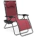 Best Choice Products Oversized Zero Gravity Reclining Lounge Patio Chair w/Folding Canopy Shade and Cup Holder - Red