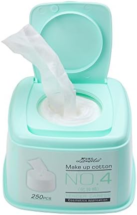Imcolorful Cotton Pads Pumping Face Remover Makeup Cleansing Wipes Lightweight Care Soft 250 Count whit Box(Green)