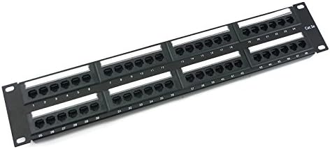 CNAweb 48 Port Cat5e 2U Rackmount 110 RJ45 Patch Panel 568A 568B