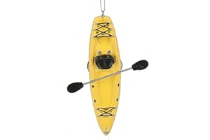 OnHoliday Yellow Kayak Water Sports Boat Paddle River Camping Outdoors Sports Christmas Tree Ornament