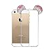 iPhone 5/5S/SE/6/6S/6+/6S PLUS Case, 3D Mickey & Minnie Mouse Crystal Diamond Bling Rhinestone Ears Clear TPU Rubber Silicone Cover with Lanyard & Stylus Pen (iPhone SE)