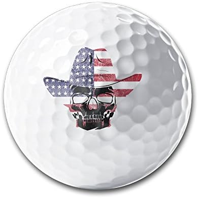 New Retro Skull Cowboy Usa Flag White Golf Balls Fashionable Printed Great Gift With Fun