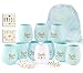 Bride Tribe Bachelorette Party Silicone Cups - Set of 10 Bundle with Temporary Tattoos Set of 12 -Bridesmaid Wedding Gift Celebration Durable Decorations (Blue)