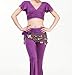 OPCC Belly Dance Hip Skirt Scarf Wrap Belt costume with Rows Gold Coins (purple)