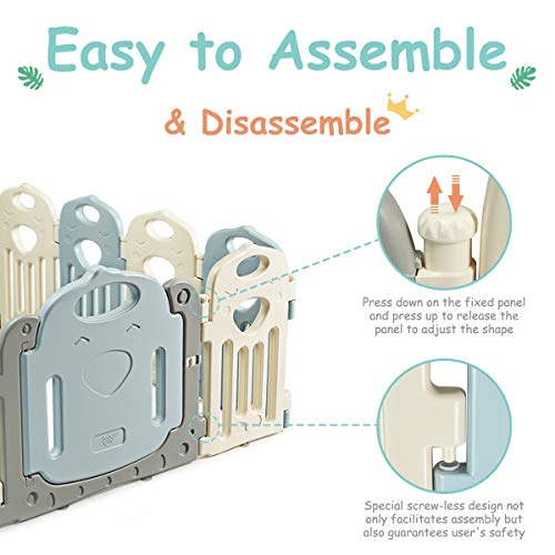 image for Costzon Baby Playpen, Kids 14-Panel Safety Yard Activity Center w/Walk