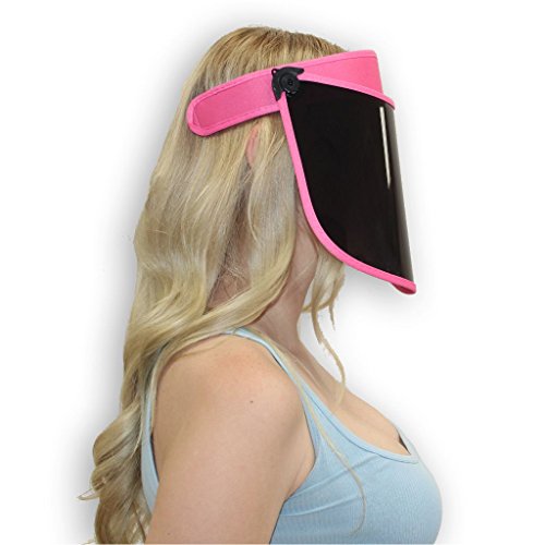 Solar Face Shield Sun Visor Hat in Pink Full Face Sun Protection UPF 50