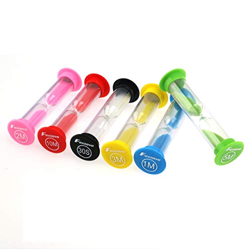 Sand Timer - Foxnovo Colorful Sandglass Hourglass Sand Clock Timer 30sec / 1min / 2mins / 3mins / 5mins / 10mins (6pcs)