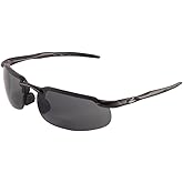 Bullhead Safety Swordfish Bifocal Safety Glasses, 1.0 Diopter, ANSI Z87+, Reader Glasses with UV Light Protection and Anti-Scratch Coating, Smoke Lenses, Matte Black Frame