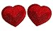 QTMY 1 Pair Iron on Patches with Shoe Clips DIY Crafts Findings Accessories (Heart Sequins Patches with Shoe Clips)