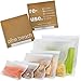 Reusable Storage Bags - PINE BEACH | Safe Ziploc Leakproof Seal, BPA & Silicone Free, Best Washable Eco Stasher for Lunch Food Travel (6)