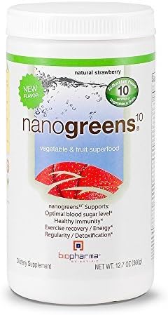 BioPharma Scientific Nanogreens Vegetable &amp; Fruit Superfood 10, 12.70 Ounces, Natural Strawberry by BioPharma Scientific