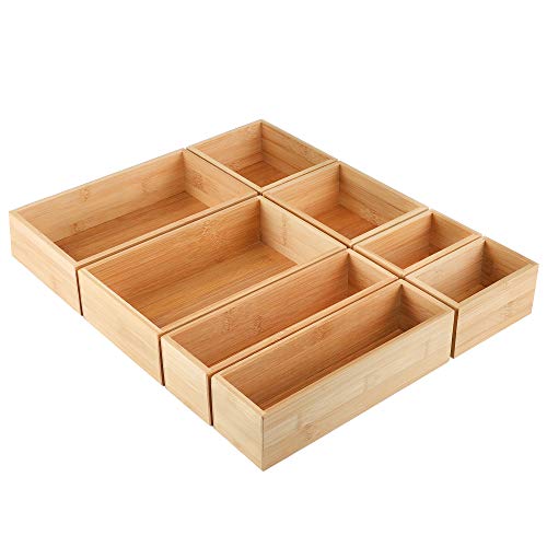 Kootek-8-Pcs-Bamboo-Drawer-Organizer-Utensil-Tray-Kitchen-Storage-Box-4-Size-Versatile-Dividers-Cutlery-Holders-Bins-Containers-for-Flatware-Kitchen-Utensils