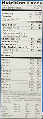 Kellogg's Rice Krispies, Breakfast Cereal, Toasted Rice Cereal, Fat-Free, 12 oz Box