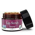Lip Scrub, Berry Flavor - Organic Exfoliating Sugar Scrubs, Exfoliator for Chapped Dry Lips, Moisturizes With Fresh, Lush Natural Ingredients; Best Before Balm; for Men and Women (1 Container)