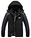 Heihuohua Men's Winter Snowboard Jacket Waterproof Fleece Lined Hiking Coat