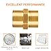 SUNGATOR 12-Pack 1/4 Inch Female Hex Couplings, 1/4'' NPT Female Brass Hex Nipple Adapters, 1/4'' Brass Pipe Extension Fittings