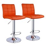 Modern Square PU Leather Adjustable Bar Stools with