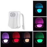 Sky Shop Toilet Night Light/8 Color Changing Toilet Body Sensor Lights /LED Motion Activated Night Lights(White)