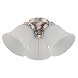 Westinghouse Lighting 7784900 Three LED Cluster Ceiling Fan Light Kit, Brushed Nickel Finish with Frosted Ribbed Glass, White