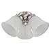 Westinghouse Lighting 7784900 Three LED Cluster Ceiling Fan Light Kit, Brushed Nickel Finish with Frosted Ribbed Glass, White