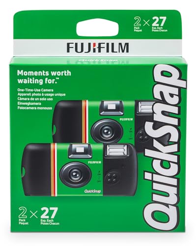 FUJIFILM QuickSnap Einwegkamera mit Blitz ISO 400 | Analoge 35mm Einmalkamera für Hochzeiten, Partys und Reisen – Sofort Einsatzbereit | 27 Aufnahmen,