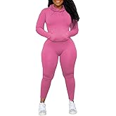 Mrskoala Two Piece Outfits For Women Workout Sets Long Sleeve Sweatsuit Tracksuits