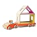 Manhattan Toy MIO Car + 2 Bean Bag People Peg Dolls Imaginative Montessori Style STEM Learning Wooden Building Playset Accessory for Boys and Girls 3 Years + Up