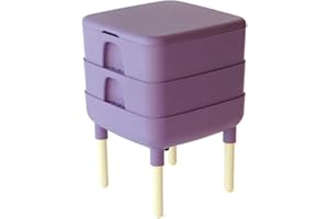 FCMP Outdoor - The Essential Living Composter, 2-Tray Worm Vermicomposter Bin (HF-LC4000v2-PUR) Plum