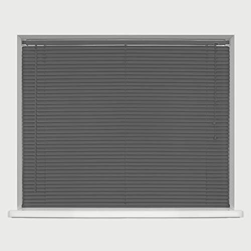 PVC Window Venetian Blinds Strong Trimmable Easy Fit Child Safe Home Office - Grey 60cm x 150cm Drop