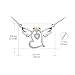 Sterling Silver Angel Wings Halo Love Heart Pendant Necklace 18