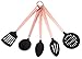 COOK with COLOR 5 Piece Nylon Cooking Utensil Set on a Ring with Rose Gold Copper Handles