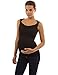 PattyBoutik Mama Twisted Straps Cowl Neck Maternity Tank Top (Black M)