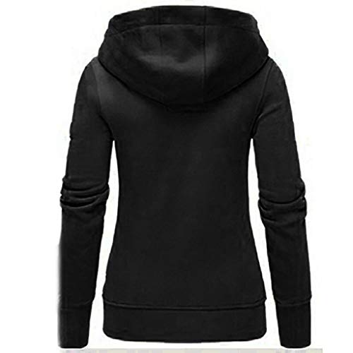 Sanyyanlsy Ladies Long Sleeve Solid Turtleneck Hoodie Sweatshirt Top Winter Pocket Slim Pullover Thick T-Shirt for Women Black