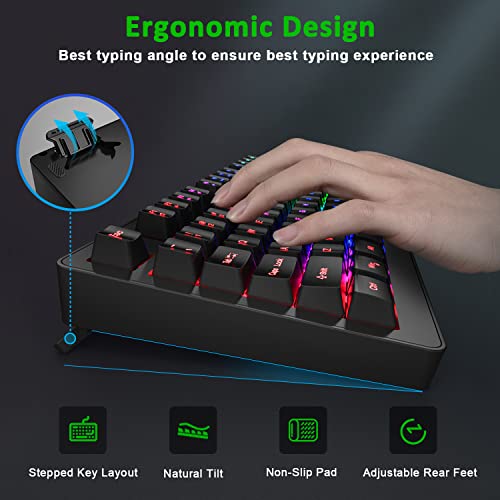 Bluefinger Wireless Gaming Keyboard, Rechargeable RGB Rainbow Backlit