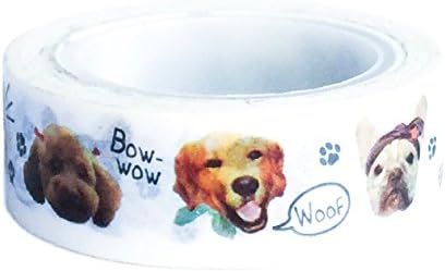 Decorative Tape Washi Masking Tape Scrapbooking DIY Crafts Gift Wrapping Cute Cosplay Dogs 0.6"×394"
