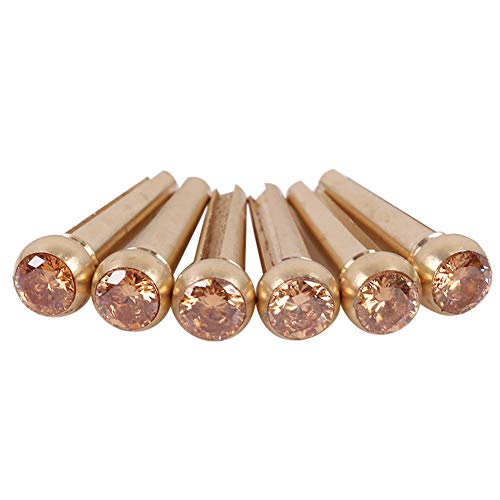 WANDIC Guitar Bridge Pins, 6Pcs Gold Brass Acoustic Guitar Bridge Pins Pegs Bridge Endpin for Taylor Martin Guitar Parts - Thumbnail 2