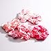 R HORSE 12 Packs Silk Satin Hair Scrunchies Solid Pink Color Elastic Ties Ponytail Holders Hair Bands Hair Bobbles Hair Accessories for Women Lady