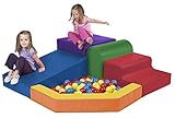 ECR4Kids SoftZone Corner Climb and Slide with Ball Pool