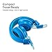 iRAG J01 Kids Headphones Foldable Stereo Tangle-Free 3.5mm Jack Wired Cord On-Ear Headset for Children/Teens/Boys/Girls/iPad/iPhone/School/Kindle/Airplane/Plane/Tablet (Ocean Blue)thumb 2