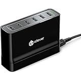 iClever BoostCube 60W 6 Port USB Wall Charger | Desktop Charger for iPhone X / 8/7 / 6, iPad Pro Air/Mini and more
